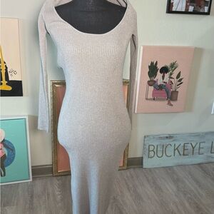 Elegant Gray Knit Dress